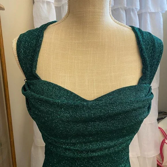 slim fit dress slacks Dark Green Pattern Sequin Prom Dress 2023 Mermaid Long Sleeves with Detachable Skirt Satin 12 / Red